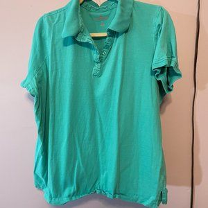Turquoise polo style tee - Size 22